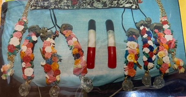 Day of dead nails layed out on table