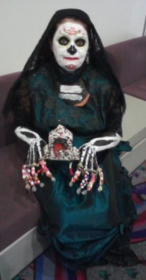 Day of dead compition the final completed entry with makeup, clothes, and nails